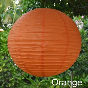Nagyméretű napelemes Party 15 LED-es  Lampion, 40 cm, narancs színű, 1 db