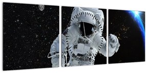Kép - űrhajós az űrben (órával) (90x30 cm)
