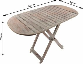 DIVERO Összecsukható asztal vintage 85 cm