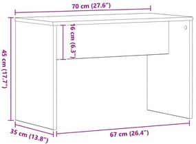 Öltözködő szék Fekete tölgy 70x35x45 cm MDF