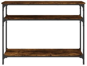 füstös tölgy színű szerelt fa tálalóasztal 100 x 29 x 75 cm