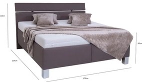 Kárpitozott ágy tárolóhellyel, matrac nélkül ALIS 160x200 cm barna