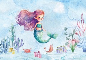 Fotótapéta gyerekeknek Hableány halak a flizelinen Ragasztó Ajándék 415 x 290