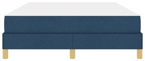 Boxrugós ágy Kék és Barna 160 x 200 cm Textil és mérnöki fa