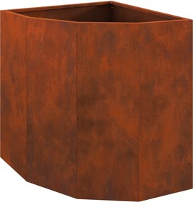 vidaXL Sarok Virágtartó Rozsdás 45 x 45 x 50 cm időjárásálló acél