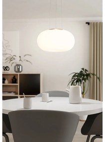 Fehér-ezüstszínű függőlámpa üveg búrával ø 44,5 cm OPTICA – EGLO