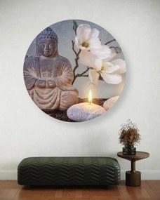 Gario Kerek vászonkép Buddha és gyertyák Méret: 40 x 40 cm