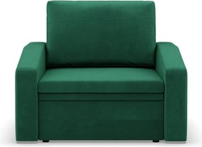 Vertico fekvőfotel, 80 cm széles, bársony, zöld
