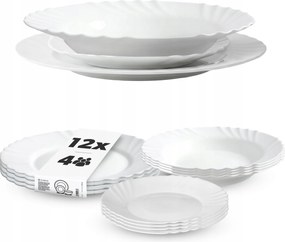 Étkészlet Tányér Szett 12db-OS Tányér Szett Étkészlet Fehér