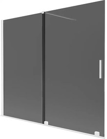 Mexen Velar, 2 szárnyas eltolható kádparaván 180 x 150 cm, 8mm szürke üveg, fehér matt, 896-180-000-41-20