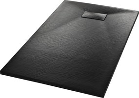 vidaXL fekete SMC zuhanytálca 120 x 70 cm