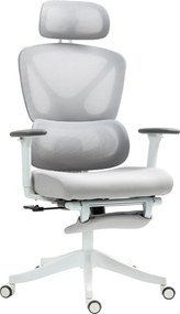 HOMCOM Hálós Irodai Szék Dönthető Irodai Szék Forgatható Fejtámlával Derék Támasszal Lábpihentővel 3D Kartámaszokkal és Magasságban Állítható Döntési