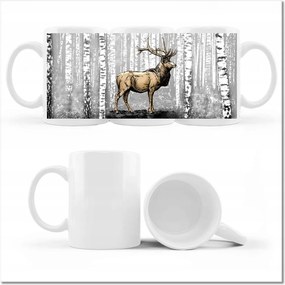 Fényképes bögre Szarvas Nyírfa Erdő