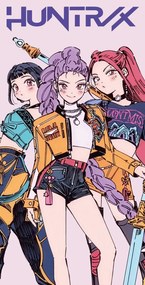 K-pop Démonvadászok Rebel Girls fürdőlepedő, strand törölköző 70x140cm