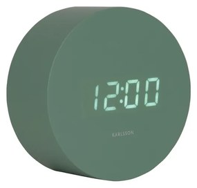 Karlsson 5981GR dizájner LED-es óra ébresztővel,zöld, 9 cm átmérőjű.