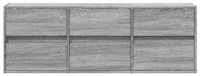 szürke sonoma színű fali TV-szekrény LED-del 130x31x45 cm