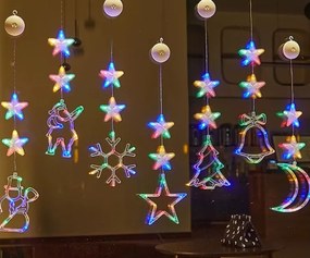 Elemes Led KarĂĄcsonyi LĂĄmpĂĄk TapadĂłkoronggal Az Ablakokhoz KĂŒlönbözĆ