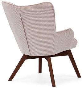 Világos rózsaszín kordbársony fotel Niko – Ropez