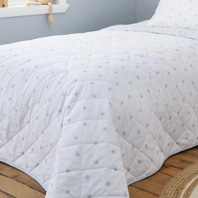 Fehér-kék pamut steppelt gyerek ágytakaró 135x190 cm Mini Star &amp; Stripes – Bianca