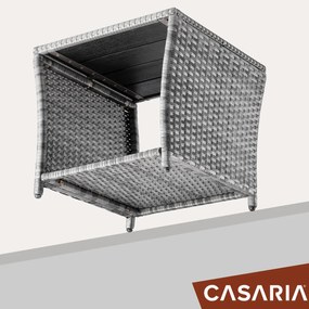 Casaria® Vedis rattan asztal 45x45x40 cm - szürke