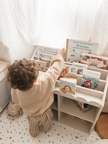 Gyermek könyvespolc BOOK NOOK LATTE 71x76 cm, krém