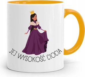 Sárga Bögre Ajándék Nagynéninek Őfelsége Nagynéni Nyomtatott Fényképpel