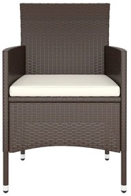 vidaXL 5 részes barna polyrattan és edzett üveg kerti bisztrószett