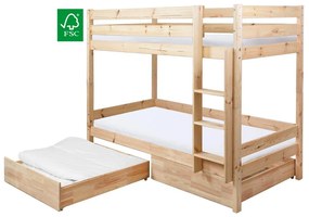 Gyerek emeletes ágy 90 cm Braceaba (tömör fenyőfa) (ágyráccsal). 1116246