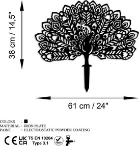 Peacock fém kerti dísztárgy, 53×61 cm – TR565TNL1280