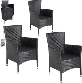 Deuba Rattan fotel 3 db - fekete