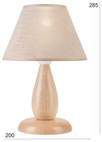 Asztali lámpa PERA 1xE27/60W/230V bézs/bükkfa