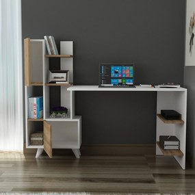 Íróasztal Alis - White, Walnut