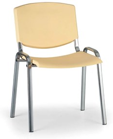 Design konferencia szék - króm lábak, sárga