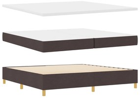 Boxspring Ágy Matraccal - Sötétbarna, 200x200 cm, Szövet