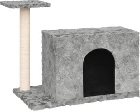vidaXL világosszürke macskabútor szizál kaparófákkal 51 cm