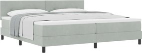 vidaXL Boxrugós ágy matracmal Világosszürke 200 x 200 cm Bársony