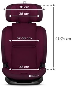 KINDERKRAFT - Autósülés ONETO 3 i-Méret (76-150 cm) + Isofix Cherry pearl