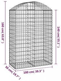 íves horganyzott vas gabion kosár 100x50x140/160 cm