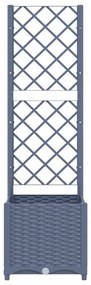sötétszürke PP rácsos kerti ültetőláda 40x40x136 cm