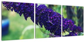 Kék virág képe (órával) (90x30 cm)