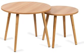 Natúr színű kerek dohányzóasztal szett 2 db-os ø 60 cm Luke – Bonami Essentials