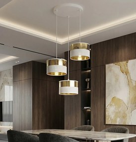 Emibig modern függeszték lux fehér arany emi1650/3prem