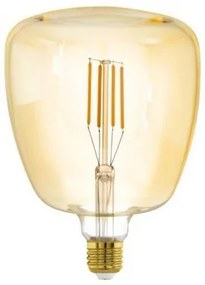 LED lámpa , égő , izzószálas hatás , filament , T140 , E27 , 4W , dimmelhető , meleg fehér , borostyán , EGLO , 12595