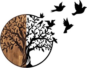 Tree And Birds - 322 fa-fém faldekoráció