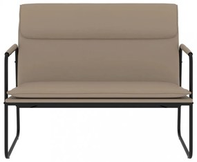 kávészínű műbőr pad 100 x 64 x 80 cm