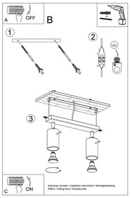 Sollux SL.1507 - Spotlámpa RING 2xGU10/10W/230V piros