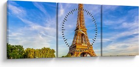 Kép - Eiffel-torony (órával) (90x30 cm)
