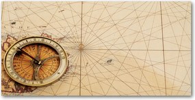 Fotótapéta üvegfalra Iránytű a térképen 140x70