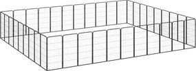 vidaXL 40-paneles fekete porszórt acél kutyakennel 50 x 100 cm