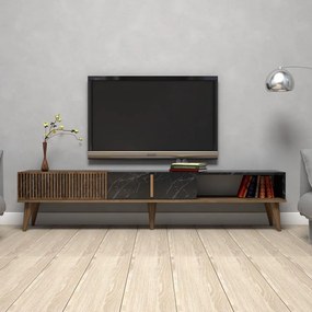 TV szekrény Milan - Diós, Fekete